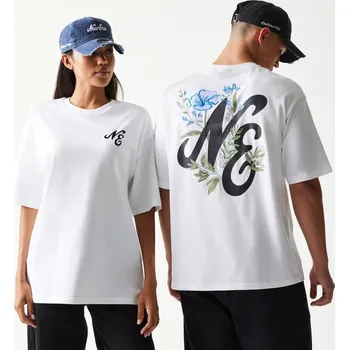 Triko New Era - Floral Graphic Oversized Tee - White velikost XL