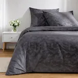 Hřejivé velvetové povlečení 160x200 šedé s listy, samet plyšové Home & You