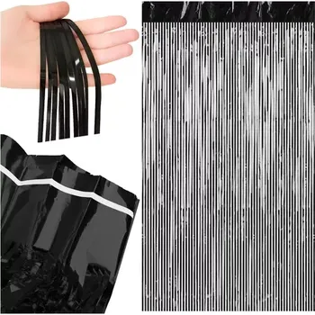 Dekorativní černá samolepicí záclona 100 × 200 cm – párty záclona