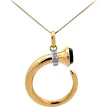 Zlatý Přívěsek s Černým Kamenem 7151698