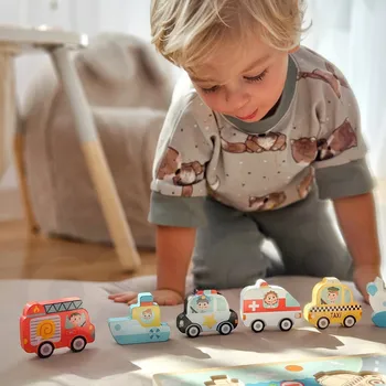 Hračka Puzzle Tooky Toy Dřevěná vozidla