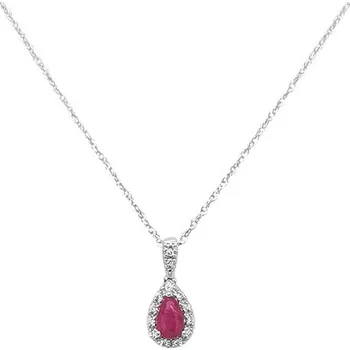Přívěsek Rubínový přívěsek s diamanty z bílého zlata 2050463
