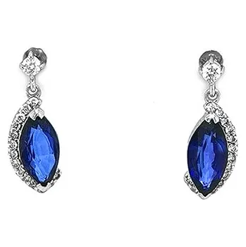 Náušnice Zlaté Náušnice se Safíry a Diamanty 2020225