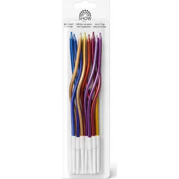 Dortová svíčka Narozeninové svíčky černé se třpytkami 10 ks