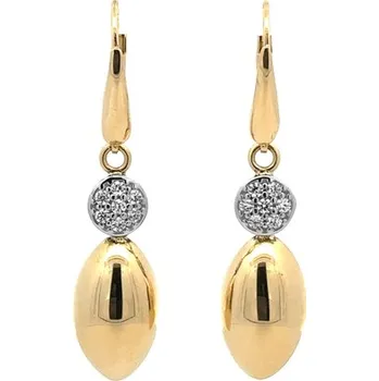 Náušnice Zlaté Visací Náušnice se Zirkony 7122417