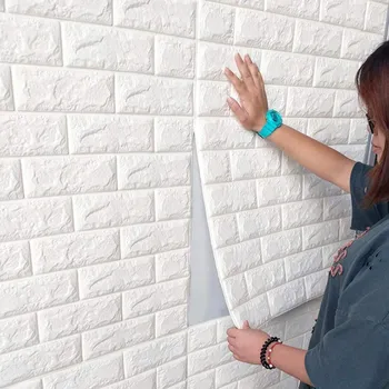 Tapeta 3D SAMOLEPICÍ OBKLADOVÉ PANELY NA ZEĎ IMITACE CIHEL, TAPETA 10 Ks