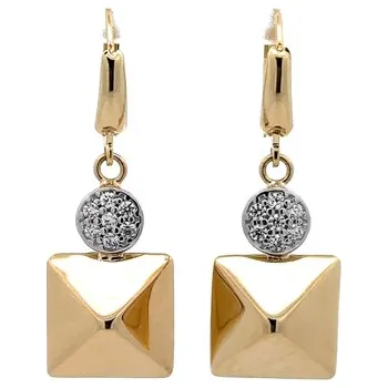 Náušnice Visací Náušnice se Zirkony z Kombinovaného Zlata 7122681