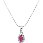 Zlatý Přívěsek s Růžovým Kamenem 7151007