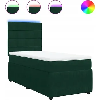 Postel Čalouněná jednolůžková postel VidaXL 90x190 cm, odstíny zelené