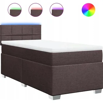 Postel Čalouněná jednolůžková postel VidaXL 90x200 cm, odstíny hnědé