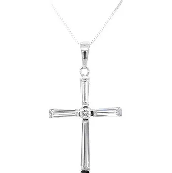 Přívěsek Přívěsek Kříž se Zirkony z Bílého Zlata 7151317