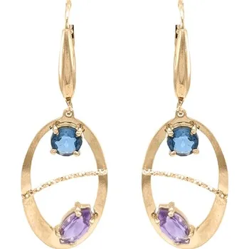 Náušnice Zlaté Visací Náušnice se Zirkony 7122152