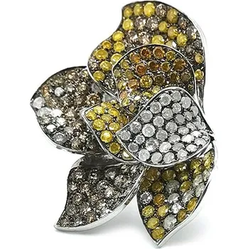 Prsten Zlatý Prsten s Barevnými Diamanty KBS0028