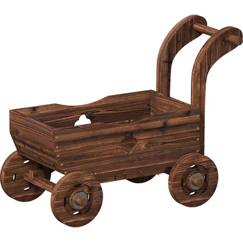 Vyvýšený záhon Dřevěný vyvýšený záhon ve tvaru vozu 68 x 38 x 52 cm | přírodní