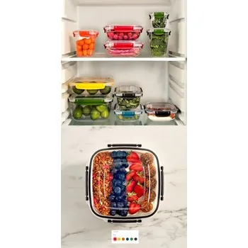 Dóza na potraviny NÁDOBA NA POTRAVINY OBĚDOVÉ TĚSNĚNÍ SILIKON 2,4 L