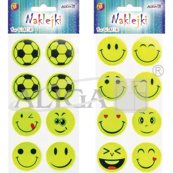 samolepka Reflexní Samolepky , průměr 4 cm, MIX 8 ks NK-8887