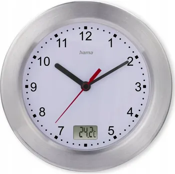 Hodiny Nástěnné hodiny Hama bílé, stříbrné 17 cm