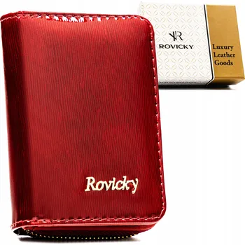 Peněženka Dámská červená kožená peněženka s RFID ochranou, pravá kůže Rovicky