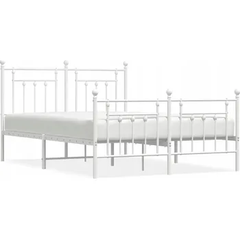 Postel Manželská postel kovová VidaXL 140x200 cm bílá