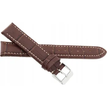 Řemínek na hodinky HNĚDÝ KOŽENÝ ŘEMÍNEK K HODINKÁM 22 mm JVD R14502