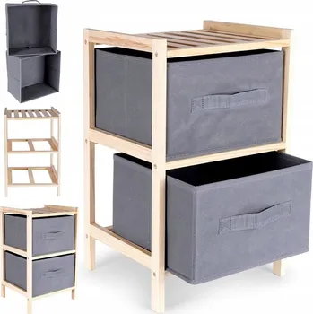 Komoda Koupelnový regál Artemis, odstíny šedé, 25 x 28 x 46 cm