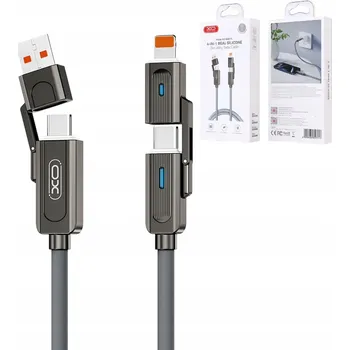 Datový kabel Kabel Phoneo USB - USB typ C / microUSB / Lightning, 1 m, šedý