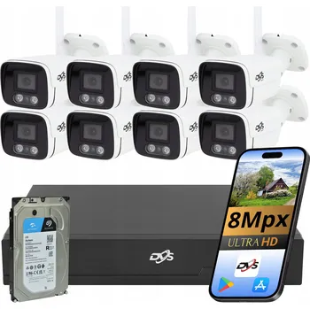 IP kamera Sada pro monitoring DVS SADA 8 WIFI KAMER VENKOVNÍ TUBOVÉ 4K 8MPX 2TB