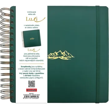 Fotoalbum Fotoalbum Luxi - 21 x 21 cm / láhvově zelená hory