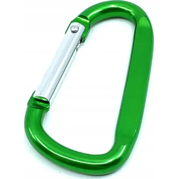 Hliníková karabina typu D 6 x 60mm, zelená / balení 1 ks