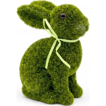 Velikonoční dekorace VELIKONOČNÍ ZAJÍC Z MECHU 15 CM ZELENÁ FIGURKA SE STUŽKOU VELIKONOČNÍ DEKORACE Velikonoce