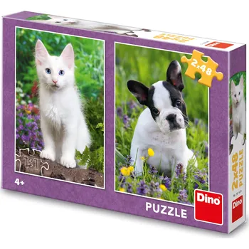 Puzzle Puzzle Buldoček a kotě 2x48 dílků