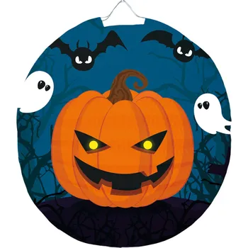 Party dekorace LUMA Lampion kulatý HALLOWEEN dýně, 25 cm