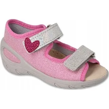 Dívčí sandály Befado dětské sandály textilní růžové velikost 23