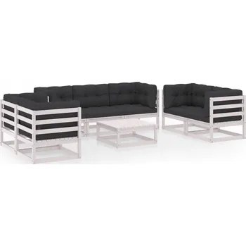 Zahradní sestava Zahradní nábytková sestava dřevěná VidaXL bílá 8 dílů