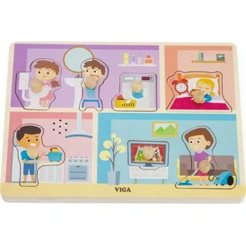 Dřevěná hračka DŘEVĚNÉ PUZZLE INTERAKTIVNÍ SKLÁDAČKA AKTIVIT PŘIZPŮSOBTE SI VIGA