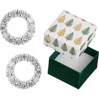 Náušnice Stříbrné Náušnice Kruhy se Zirkony Rhodiované Kroužky Puzety pro Dívku