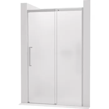 CERANO - Sprchové posuvné dveře Lantono - pravá - 8 mm - Soft-Close - chrom, mléčné sklo - 150x195 cm