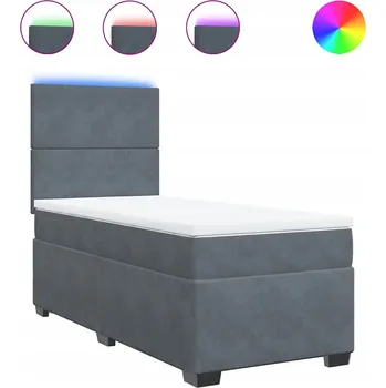 Postel Čalouněná jednolůžková postel VidaXL 80x200 cm, odstíny šedé