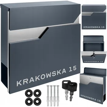 Poštovní schránka Poštovní schránka euroschránka s přihrádkou na noviny M-TEC šedá