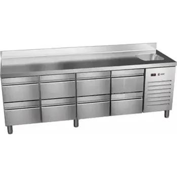 Chladící stůl ASBER ETP-7-225-08 HC S agregát vpravo s dřezem