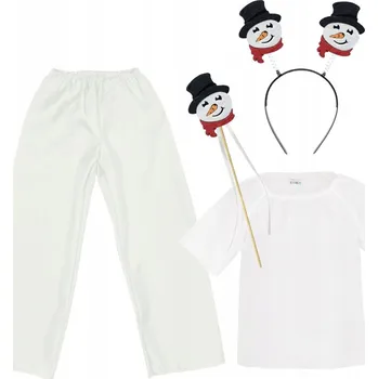 Karnevalový kostým KOSTÝM SNĚHULÁK KOSTÝM VÁNOCE ČELENKA JASLÍČEK KOSTÝM ZIMA 98-110