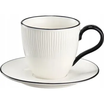 VILLA ITALIA Porcelánový Šálek 220 ml s podšálkem BONITA BLACK Novinka