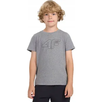Chlapecké tričko 4F dětské tričko šedé bavlna velikost 158