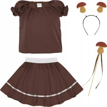 Karnevalový kostým KOSTÝM HŘÍBEK - DĚTSKÝ SET, PŘEVLEK NA PODZIMNÍ BÁL, VELIKOST 98-110, 4 DÍLY