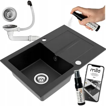 Granitový dřez Jednokomorový granitový dřez Milo First černý