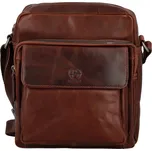 Trendy pánská kožená crossbody taška Bellugio Lorain, tmavě hnědá