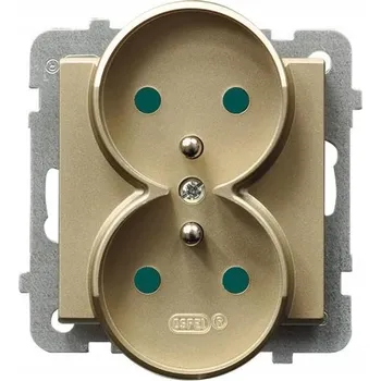 Elektrická zásuvka Dvojitá zásuvka PRESTIGE 4mm OSPEL SONATA GP-2RRAZP/m/39 Zlatá