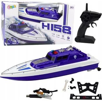 RC model auta Loď Dálkově ovládaná motorová loď RC 1:28 Policejní modrá