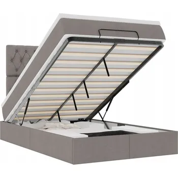 Postel Jednolůžková dřevěná postel VidaXL 120x200 cm, béžové odstíny