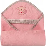 Deka s kapucí BabyMatex 100 x 100 cm růžová